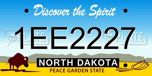1EE2227 North Dakota License Plate