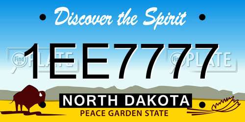 1EE7777 North Dakota License Plate