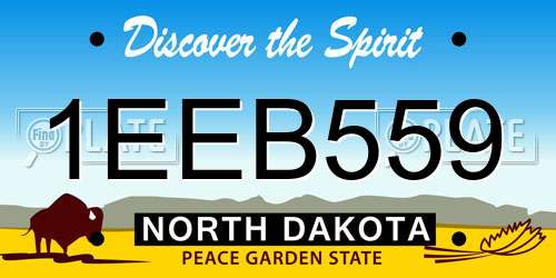 1EEB559 North Dakota License Plate