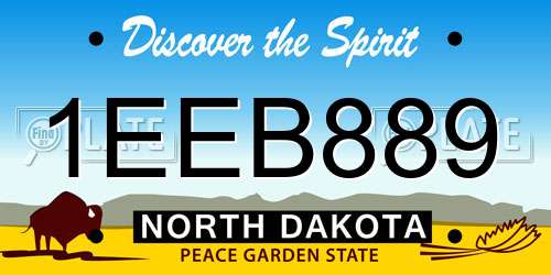 1EEB889 North Dakota License Plate