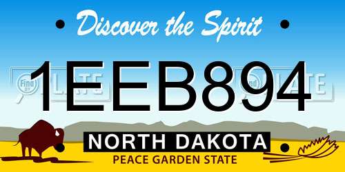 1EEB894 North Dakota License Plate