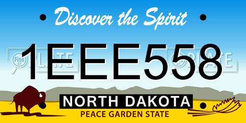 1EEE558 North Dakota License Plate