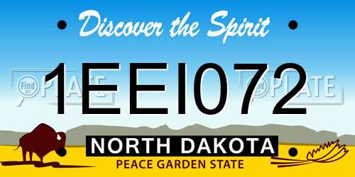 1EEI072 North Dakota License Plate