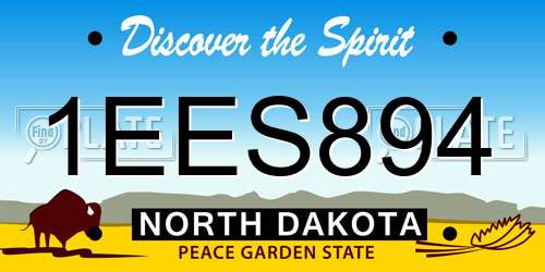 1EES894 North Dakota License Plate