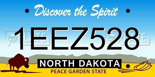 1EEZ528 North Dakota License Plate
