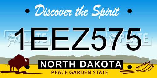 1EEZ575 North Dakota License Plate