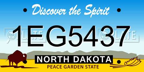 1EG5437 North Dakota License Plate