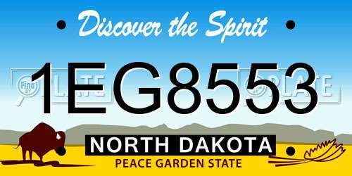 1EG8553 North Dakota License Plate