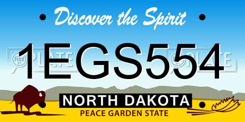 1EGS554 North Dakota License Plate