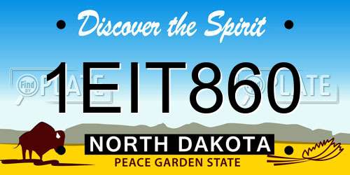 1EIT860 North Dakota License Plate