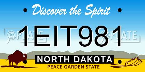 1EIT981 North Dakota License Plate