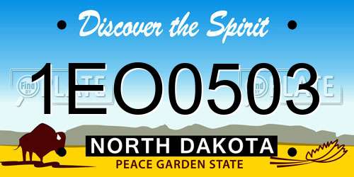 1EO0503 North Dakota License Plate