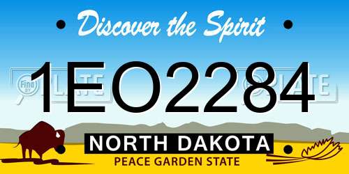1EO2284 North Dakota License Plate