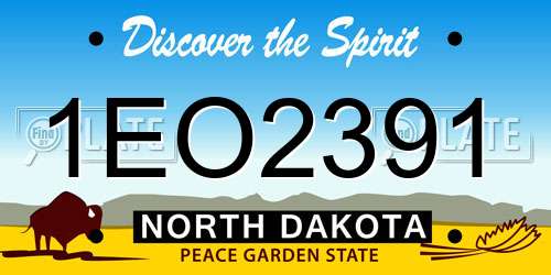 1EO2391 North Dakota License Plate