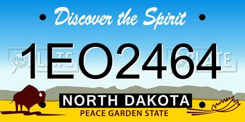 1EO2464 North Dakota License Plate