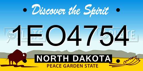 1EO4754 North Dakota License Plate