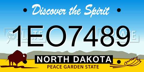 1EO7489 North Dakota License Plate