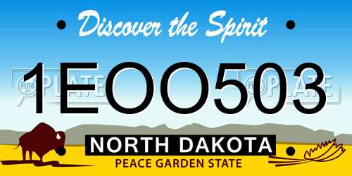 1EOO503 North Dakota License Plate
