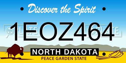 1EOZ464 North Dakota License Plate
