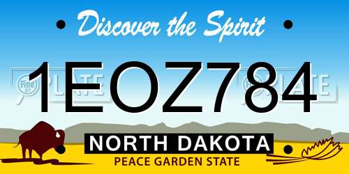 1EOZ784 North Dakota License Plate