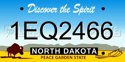 1EQ2466 North Dakota License Plate