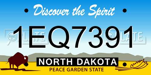 1EQ7391 North Dakota License Plate