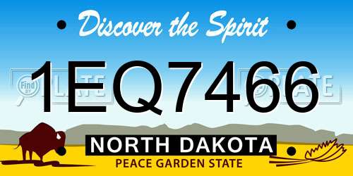 1EQ7466 North Dakota License Plate