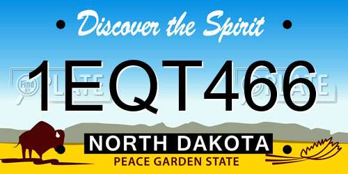 1EQT466 North Dakota License Plate