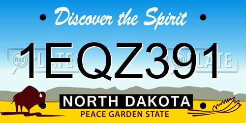 1EQZ391 North Dakota License Plate