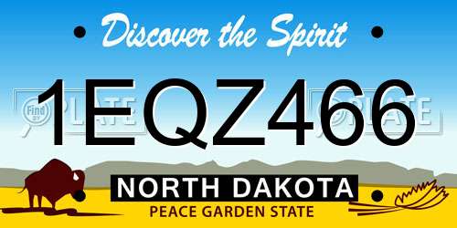1EQZ466 North Dakota License Plate