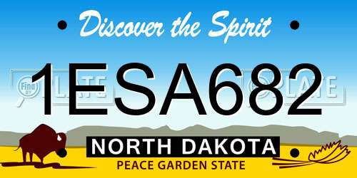 1ESA682 North Dakota License Plate