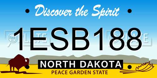 1ESB188 North Dakota License Plate