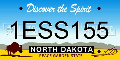 1ESS155 North Dakota License Plate