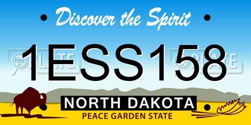 1ESS158 North Dakota License Plate