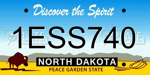 1ESS740 North Dakota License Plate