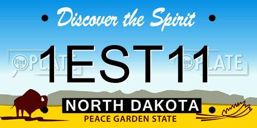 1EST11 North Dakota License Plate