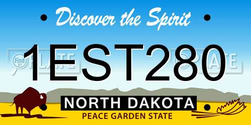 1EST280 North Dakota License Plate