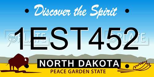 1EST452 North Dakota License Plate