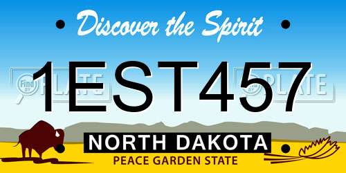 1EST457 North Dakota License Plate