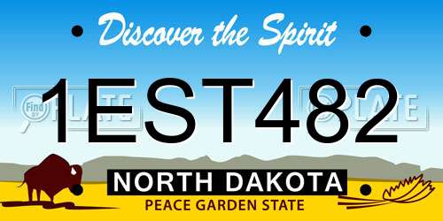 1EST482 North Dakota License Plate
