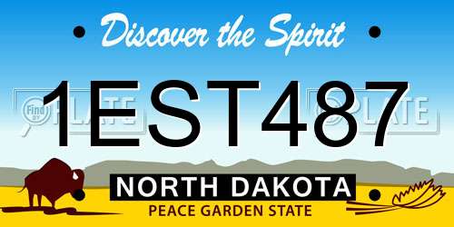 1EST487 North Dakota License Plate