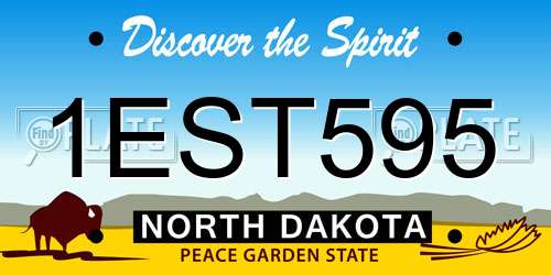 1EST595 North Dakota License Plate