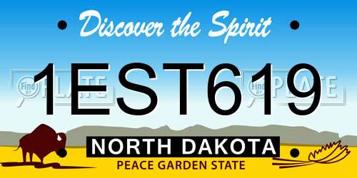 1EST619 North Dakota License Plate