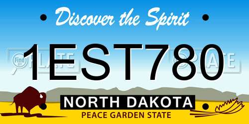 1EST780 North Dakota License Plate