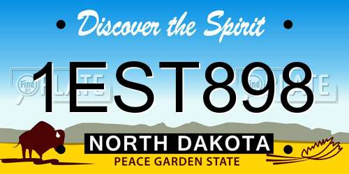 1EST898 North Dakota License Plate