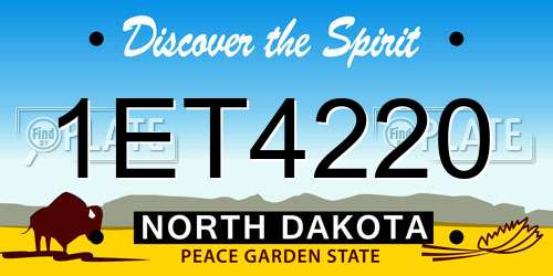 1ET4220 North Dakota License Plate