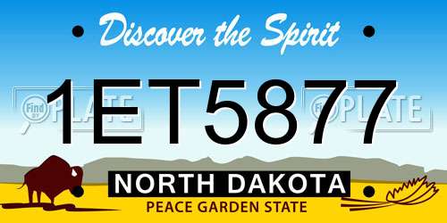 1ET5877 North Dakota License Plate