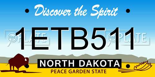 1ETB511 North Dakota License Plate
