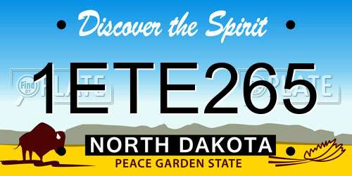 1ETE265 North Dakota License Plate