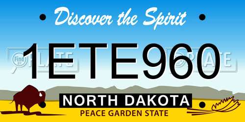 1ETE960 North Dakota License Plate